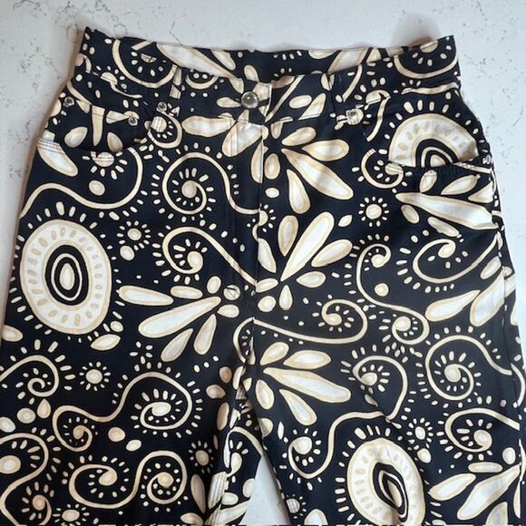 Louis Ferard Vintage Black Designer Summer Ankle Pants Size 8 - Picture 6 of 9